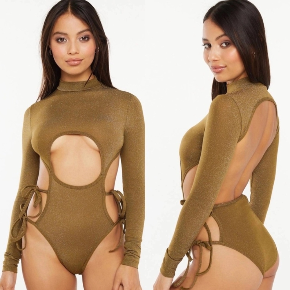 NEW Savage X Fenty Sleep & Shine Strappy Teddy in Olive Dark Green | Size 1X